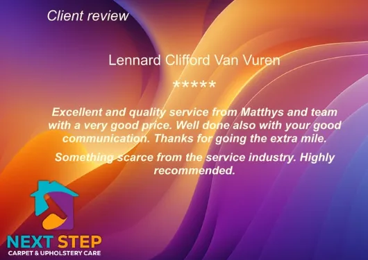 Review from Lennard Clifford Van Vuren: Excellent and quality service from Matthys and team with a very good price and good communication. Highly recommended.